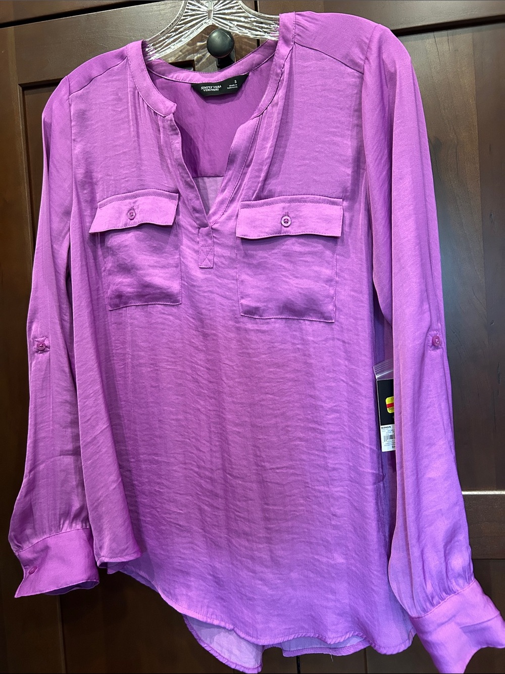 Ladies Simply Vera Vera Wang Purple Blouse